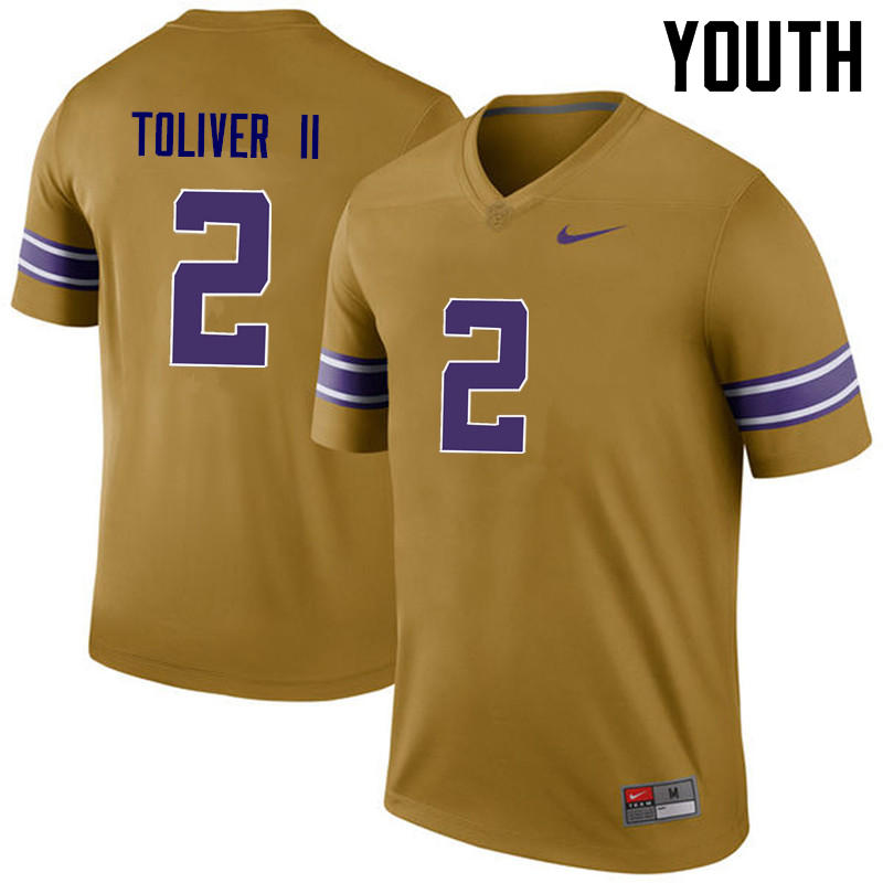 Youth LSU Tigers #2 Kevin Toliver II College Football Jerseys Game-Legend - Click Image to Close